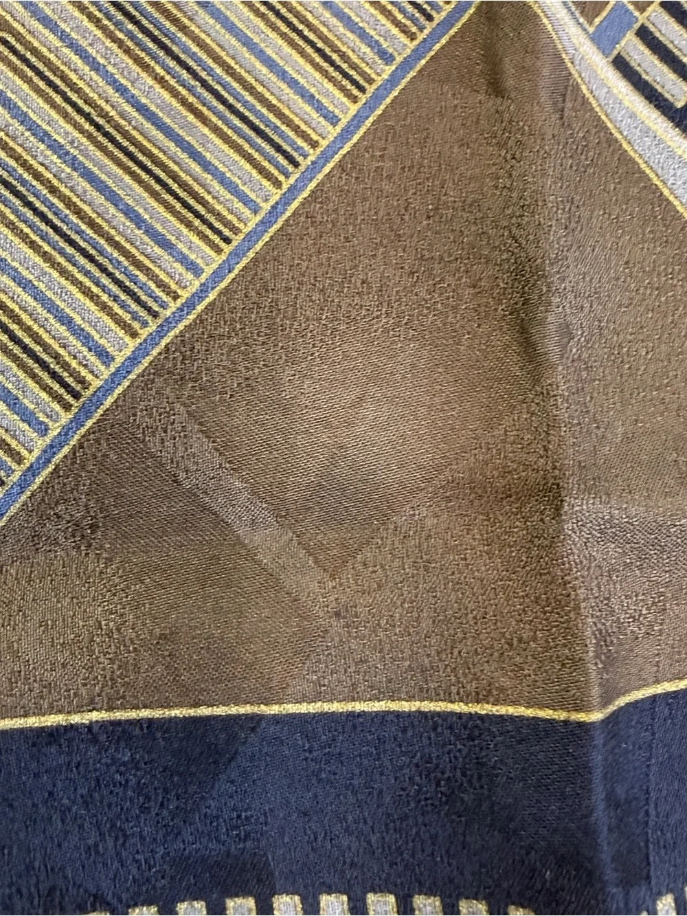 💙 Vintage Geometric Silk Pocket Square Handkerchief 12” x 12” 💙
